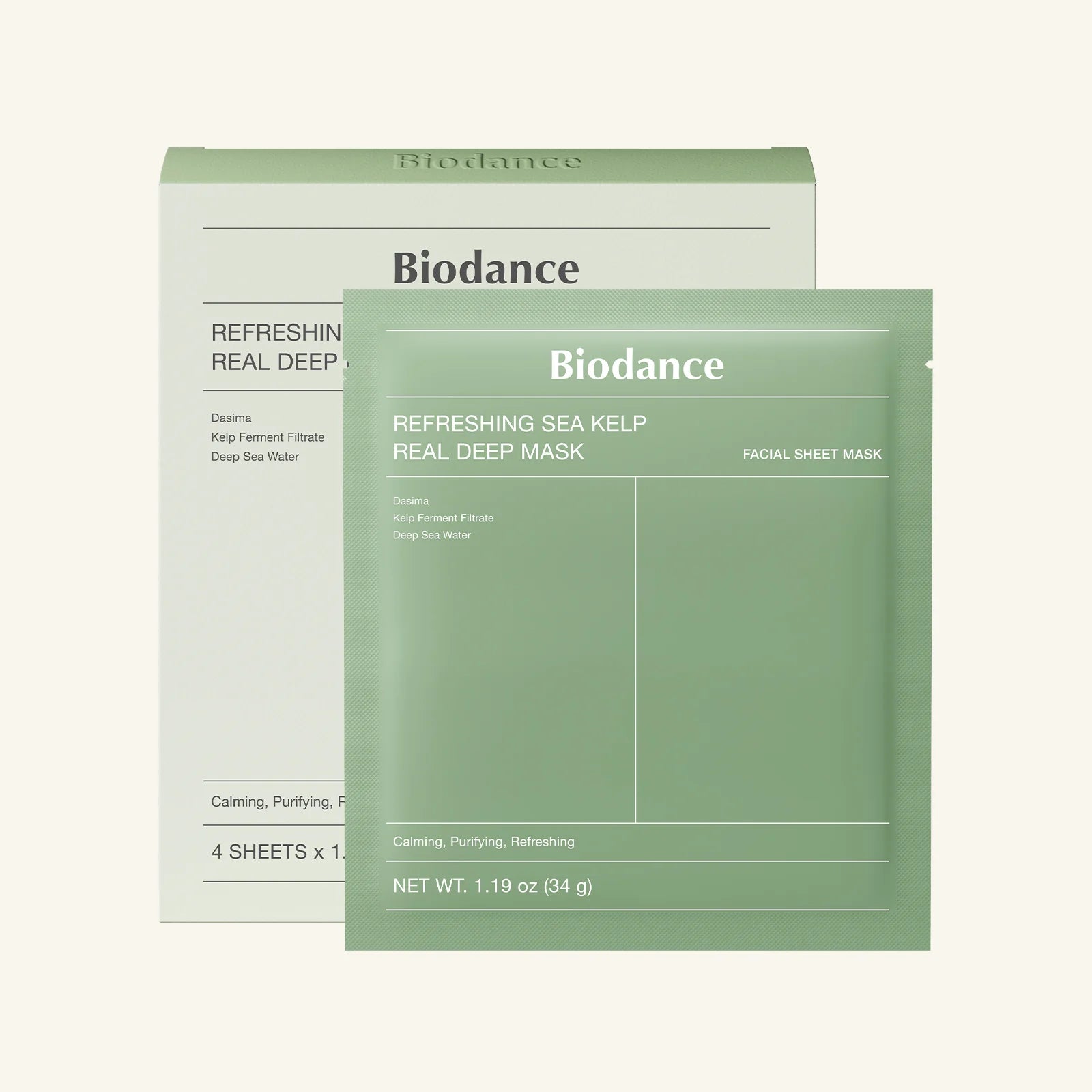 Biodance - Refreshing Sea Kelp Real Deep Mask 1 Box (34g*4ea) - Seoulma-skincare