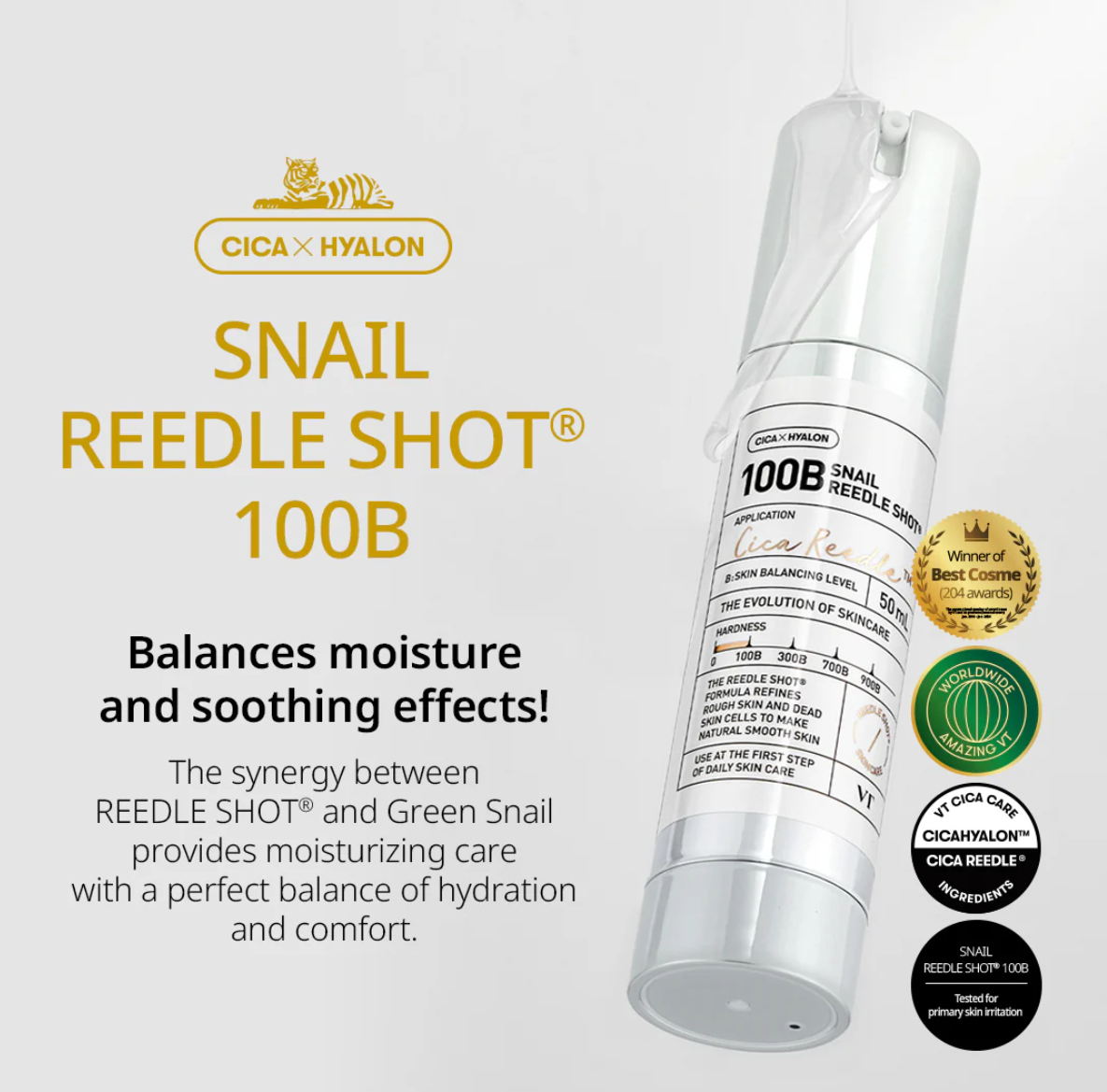 VT Cosmetics, Snail Reedle Shot 100B, 50 ml - Seoulma-skincare
