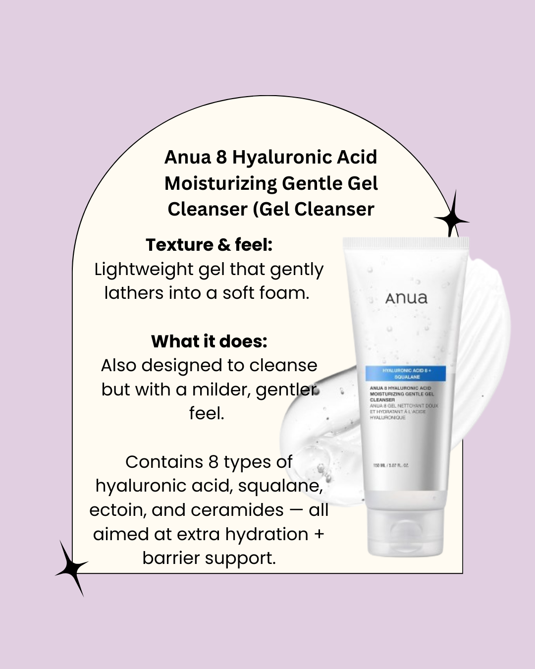 Anua – Sanftes, feuchtigkeitsspendendes Gel-Reinigungsgel mit 8 Hyaluronsäuren – 150 ml